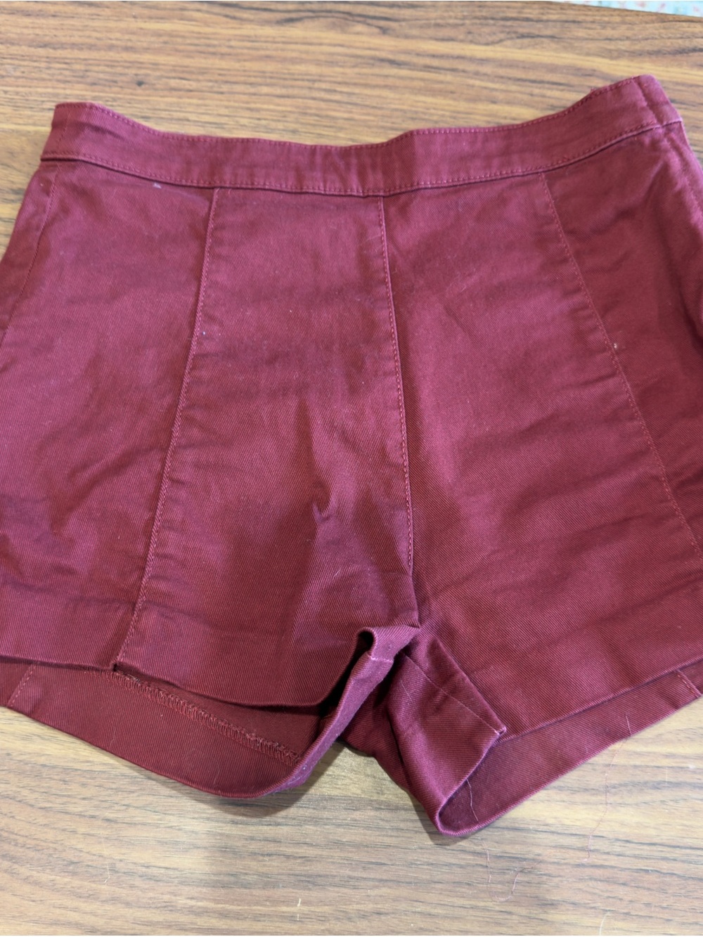 H&M High-Waist Shorts in Burgundy